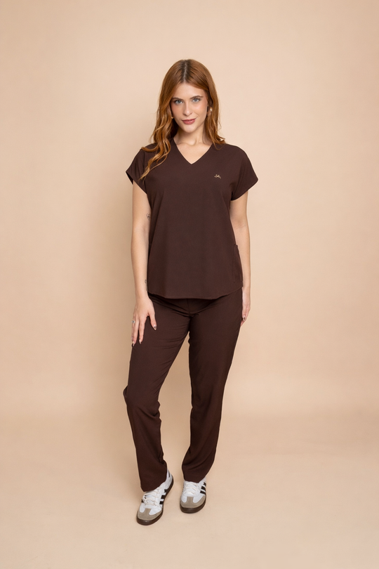 Pijama Cirurgico Feminino Café Monise