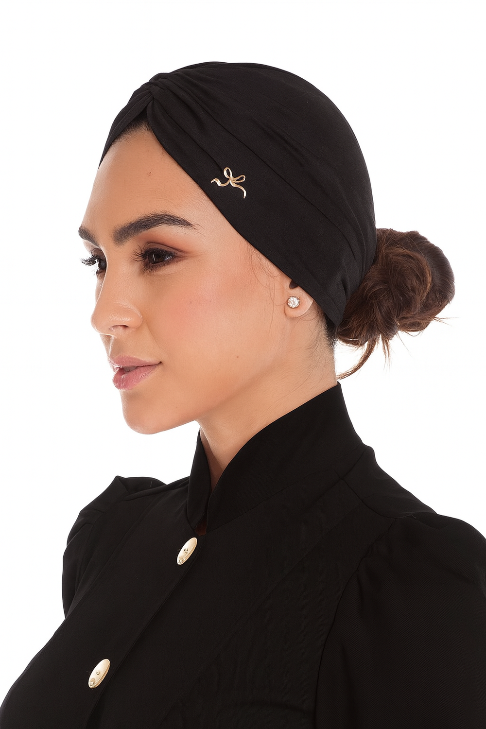 Faixa Turbante Preta Bardot | Elegância e Conforto Profissional