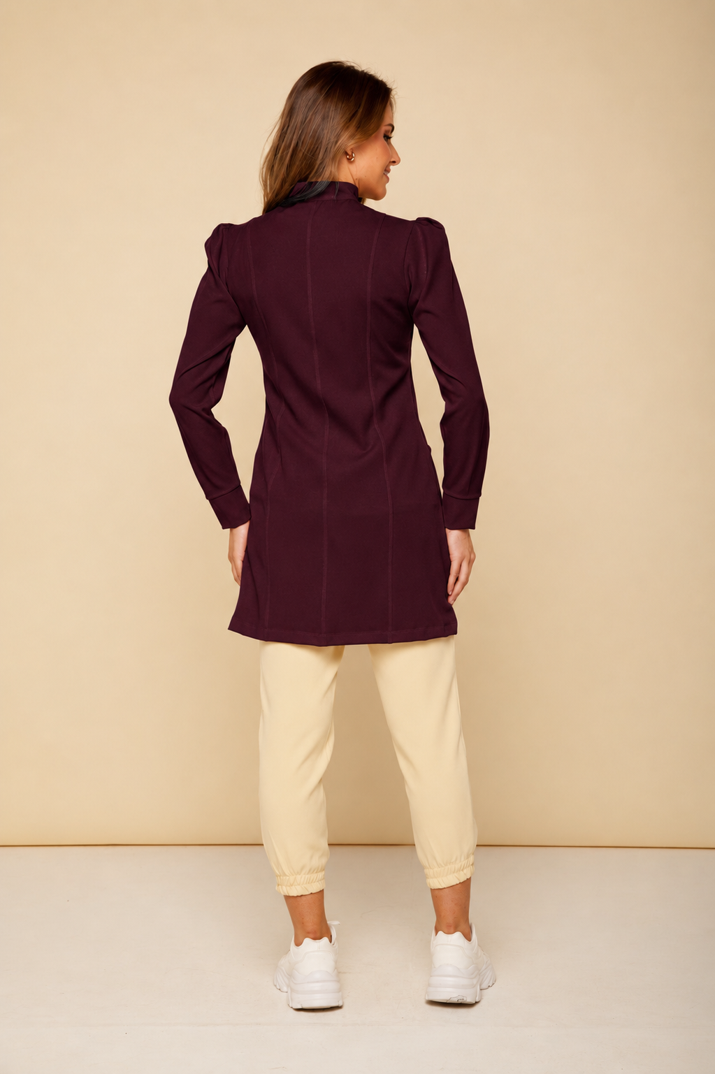 Jaleco Feminino Black Cherry Manga Longa França | Jalecos Le Petit