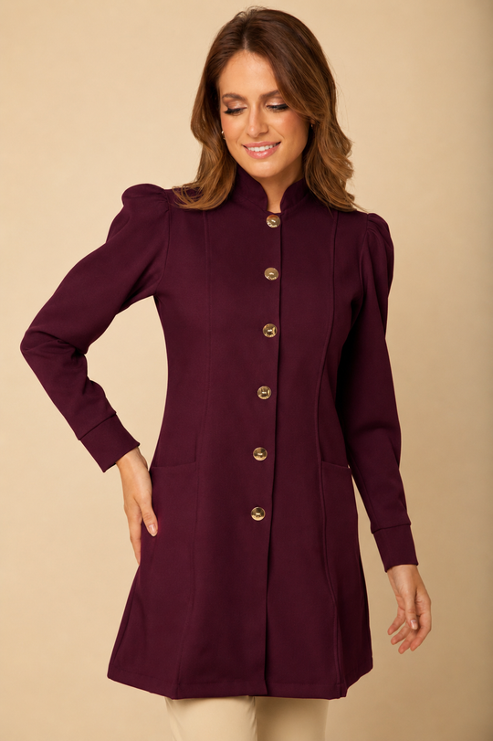 Jaleco Feminino Black Cherry Manga Longa França | Jalecos Le Petit