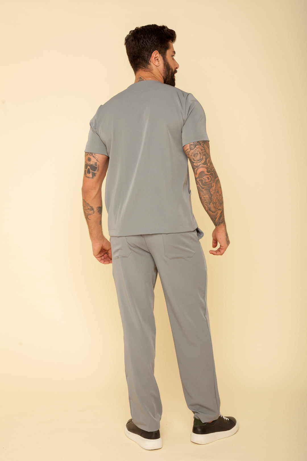 Pijama Cirúrgico Masculino Cinza  Nantes