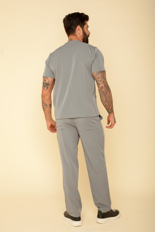 Pijama Cirúrgico Masculino Cinza  Nantes