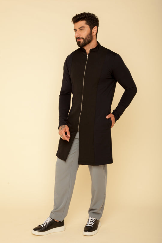 Jaleco Masculino Manga Longa Preto Theo