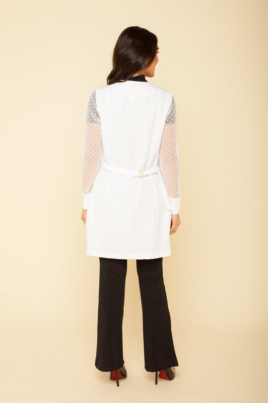 Jaleco Feminino Manga Longa Branco Eva Tule