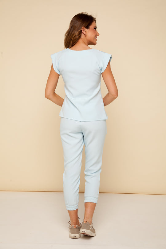 Pijama Cirúrgico Feminino Azul Bebê Belle