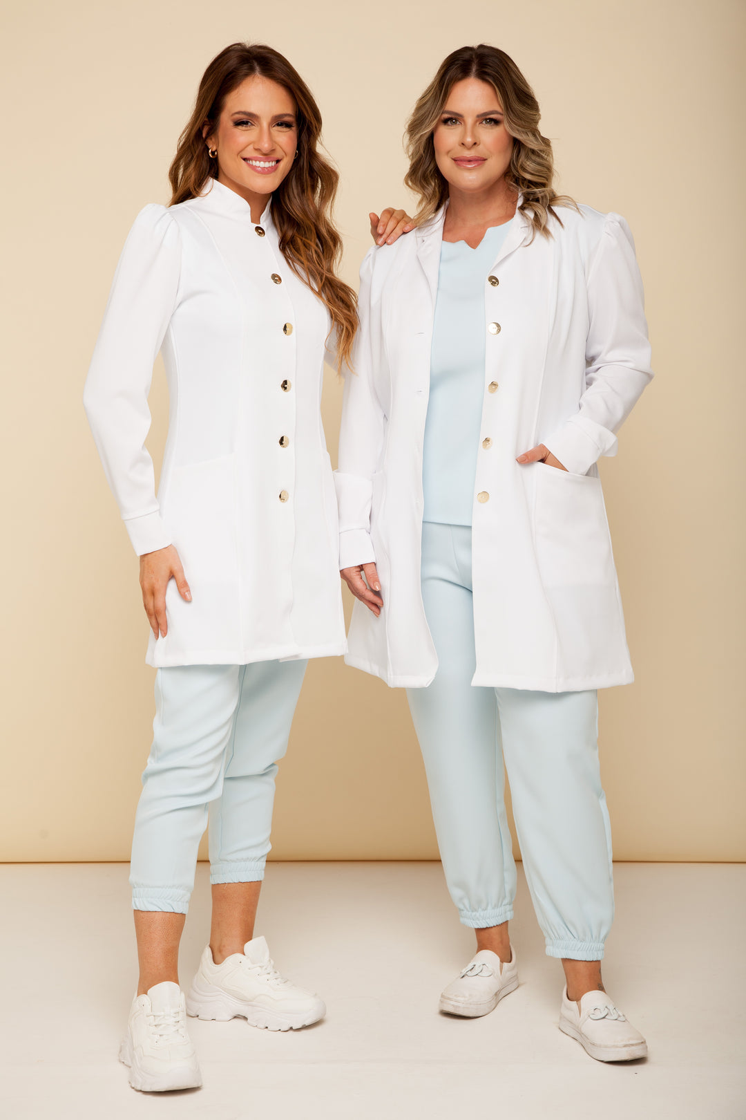 Jaleco Feminino Manga Longa Branco França