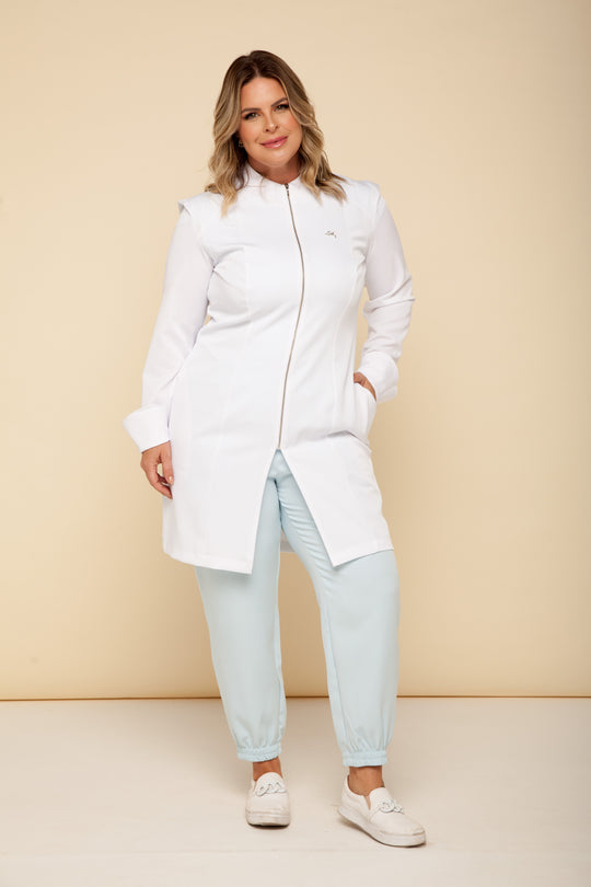 Jaleco Feminino Manga Longa Branco Brigitte