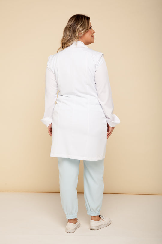 Jaleco Feminino Manga Longa Branco Brigitte