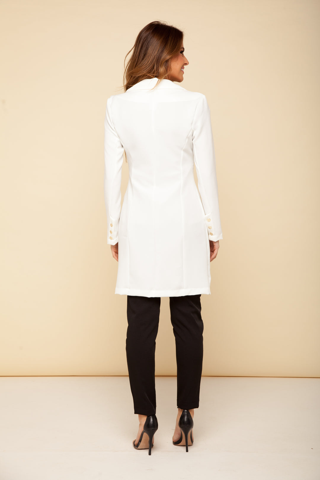 Jaleco Feminino Manga Longa Branco Amélie