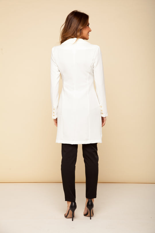 Jaleco Feminino Manga Longa Branco Amélie