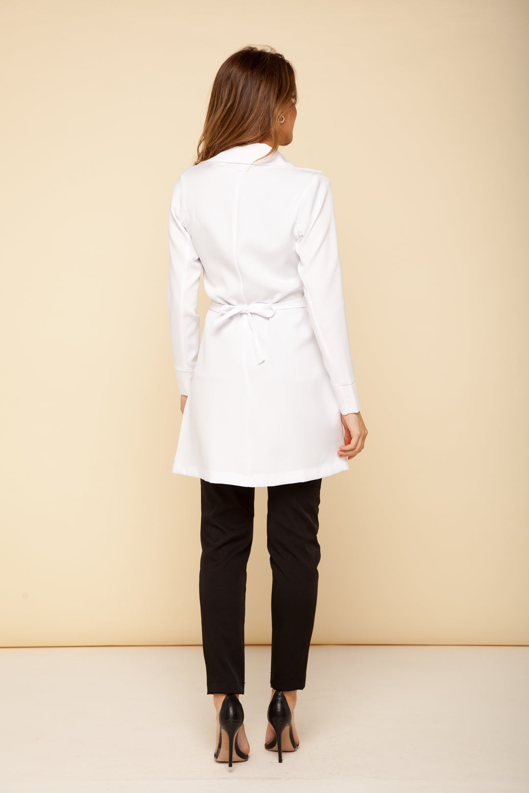 Jaleco Feminino Manga Longa Branco  Sophie