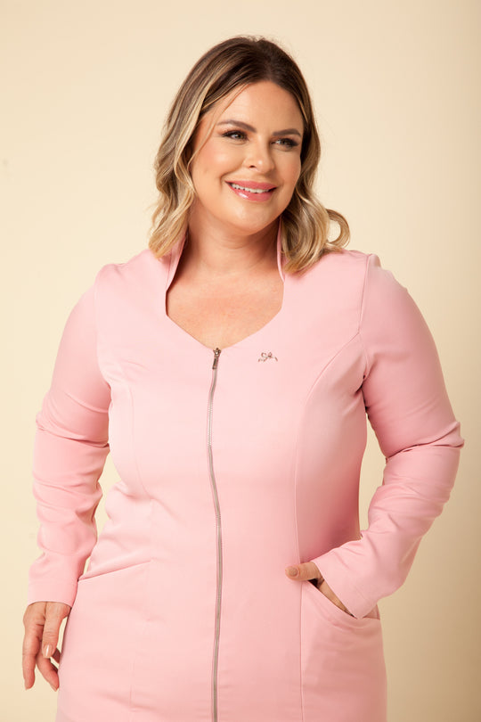 Jaleco Feminino Manga Longa Rosa Julie