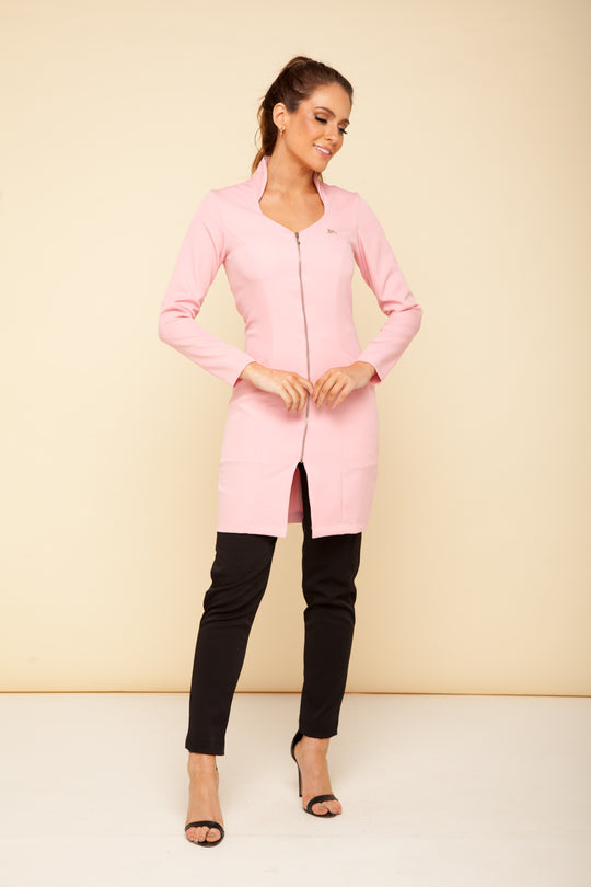 Jaleco Feminino Manga Longa Rosa Julie