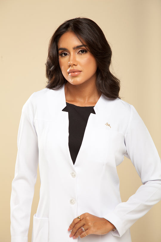 Jaleco Feminino Manga Longa Branco Chloe