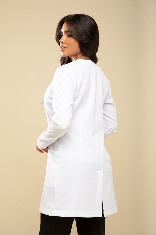 Jaleco Feminino Manga Longa Branco Chloe