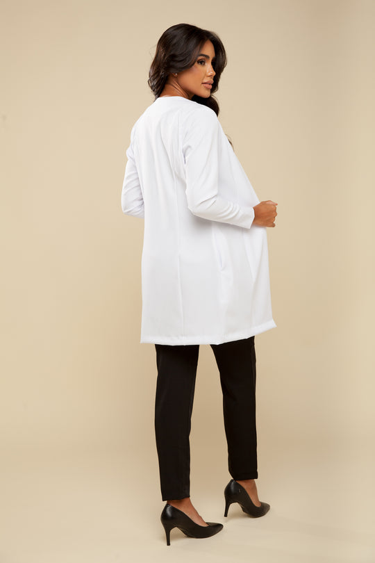 Jaleco Feminino Manga Longa Branco Eva