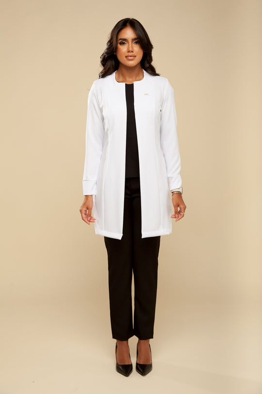 Jaleco Feminino Manga Longa Branco Eva