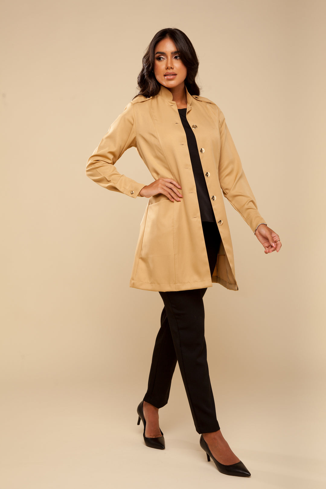 Jaleco Feminino Manga Longa Caramelo Paris