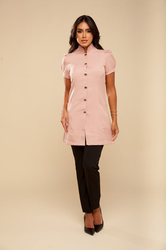 Jaleco Feminino Manga Curta Rosé França