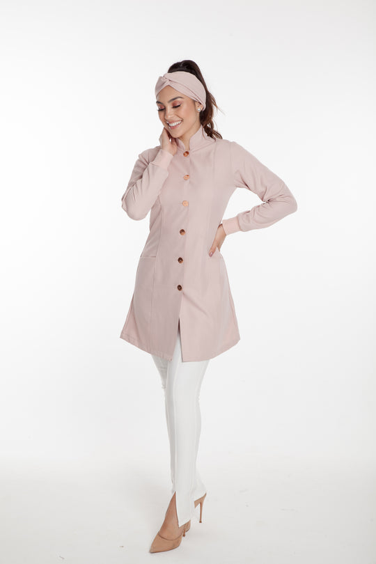 Jaleco Feminino Nude Manga Longa Marselha | Jalecos Le Petit