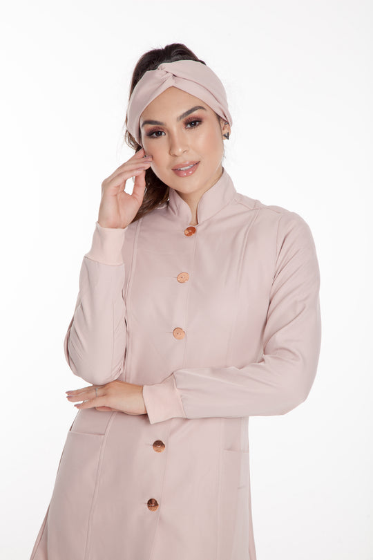 Jaleco Feminino Nude Manga Longa Marselha | Jalecos Le Petit
