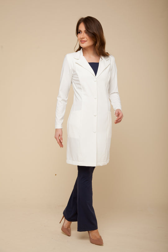 Jaleco Feminino Off White Manga Longa Nice II | Jalecos Le Petit