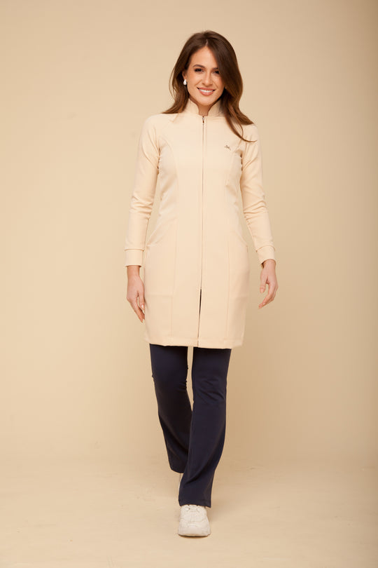 Jaleco Feminino Manga Longa Louise Capuccino