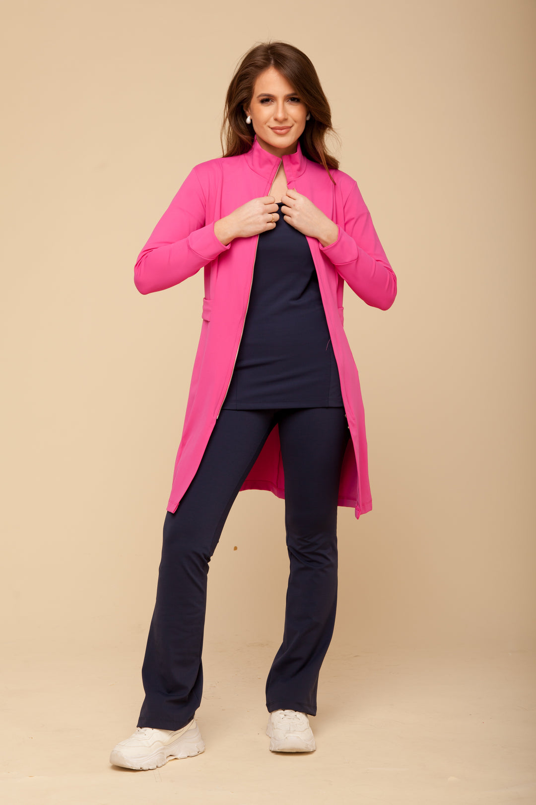 Jaleco Feminino Manga Longa Pink Maya