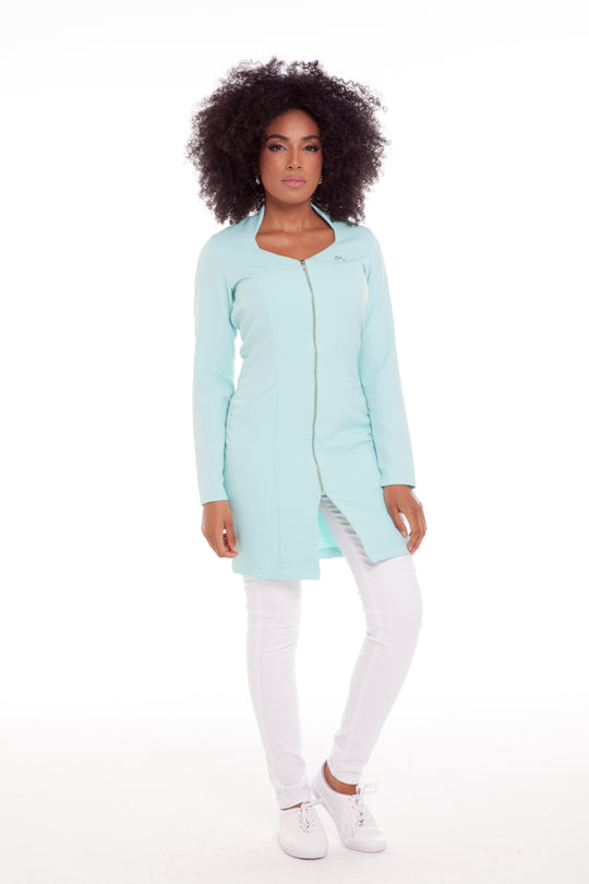 Jaleco Feminino Manga Longa Verde Menta Old Julie | Jalecos Le Petit