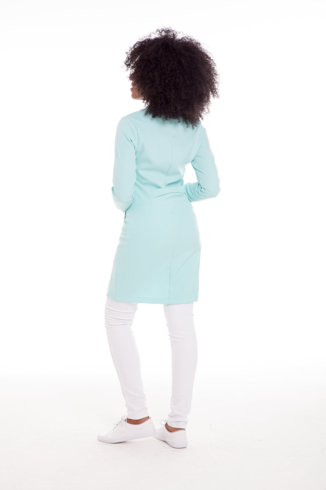 Jaleco Feminino Manga Longa Verde Menta Old Julie | Jalecos Le Petit