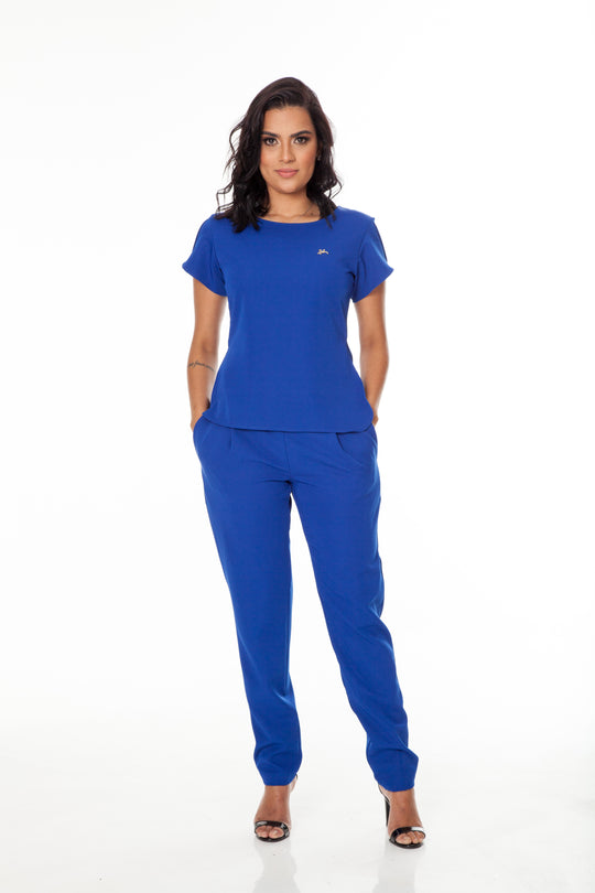 Pijama Cirúrgico Feminino Azul Royal Cannes