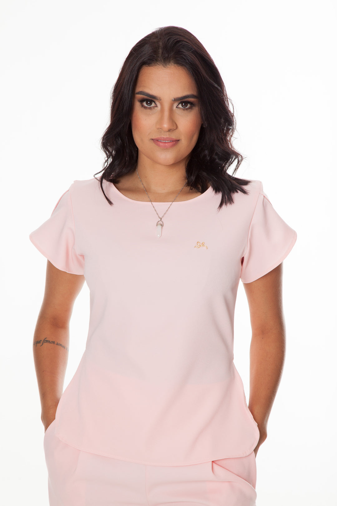 Pijama Cirúrgico Feminino Rosa Bebê Cannes