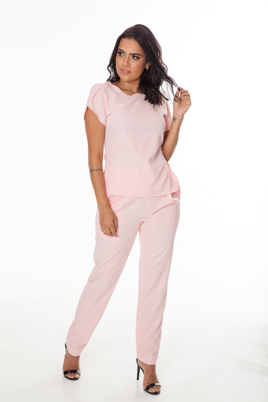 Pijama Cirúrgico Feminino Rosa Bebê Cannes