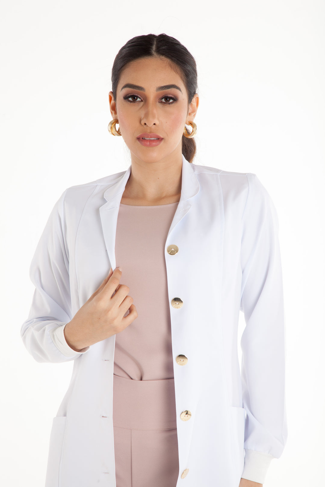 Jaleco Feminino Manga Longa Branco Marselha Old