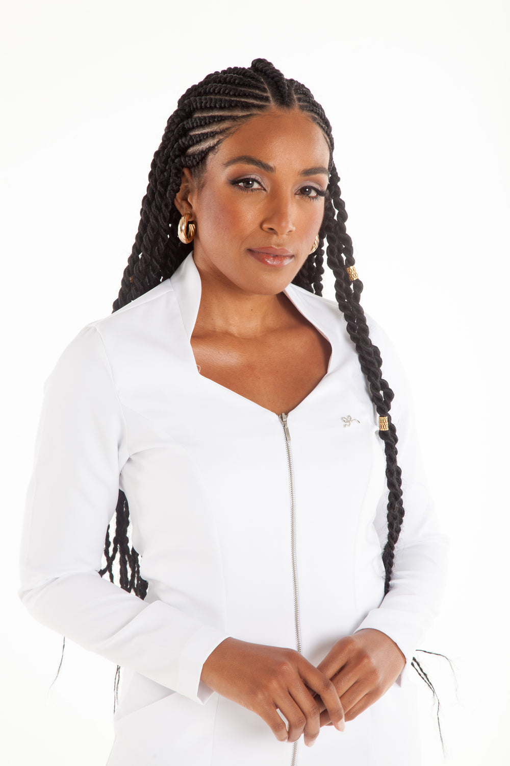 Jaleco Feminino Manga Longa Branco Old Julie