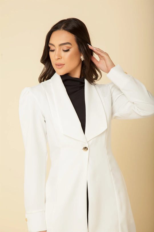 Jaleco Feminino Branco Manga Longa Anne | Jalecos Le Petit