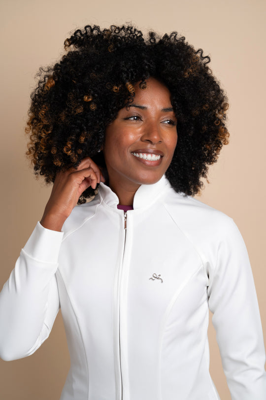 Jaleco Feminino Off White Manga Longa Louise | Jalecos Le Petit