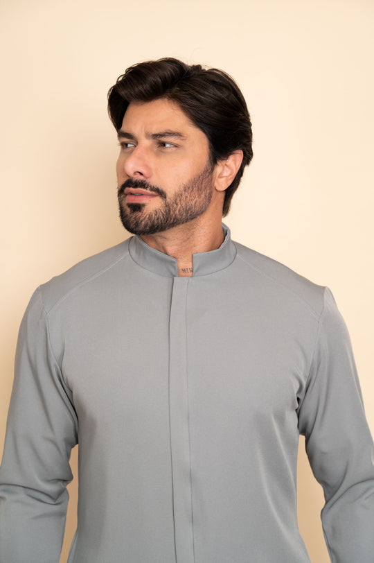 Jaleco Masculino Cinza Fabrice | Elegância e Conforto Profissional