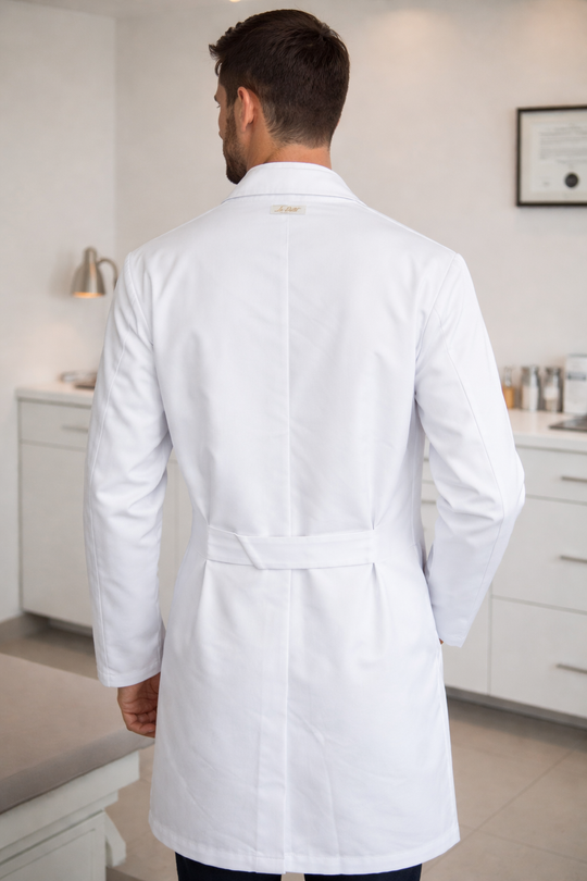 Jaleco Masculino Branco Lyon | Elegância e Conforto Profissional