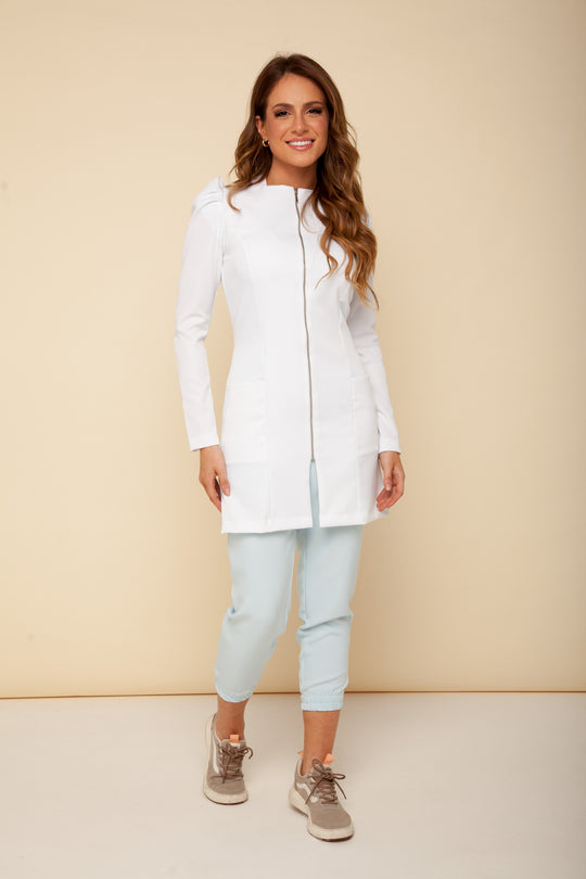 Jaleco Feminino Branco Manga Longa Lille | Jalecos Le Petit