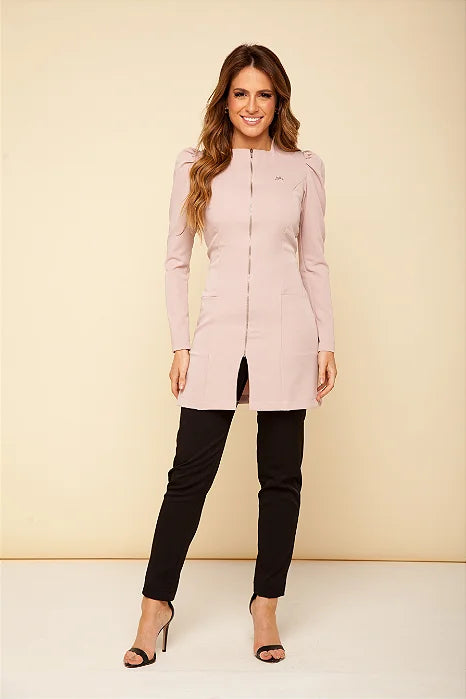 Jaleco Feminino Rosé Manga Longa Lille | Jalecos Le Petit