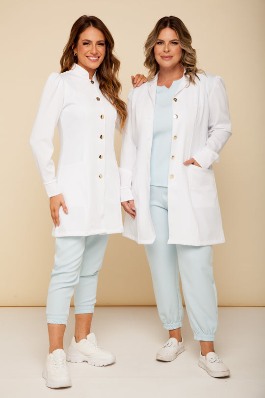 Jaleco Feminino Branco Manga Longa França | Jalecos Le Petit