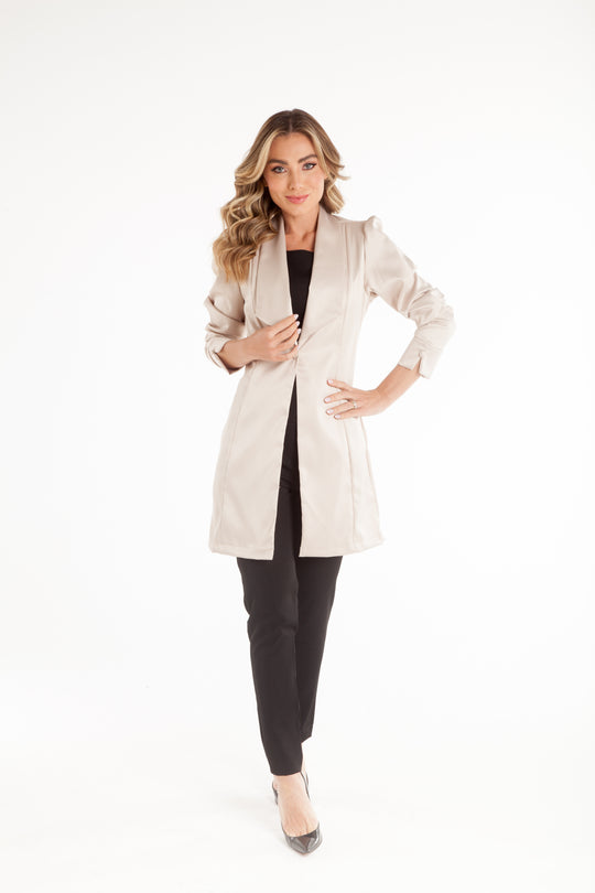 Jaleco Feminino Champagne Manga Longa Anne | Jalecos Le Petit
