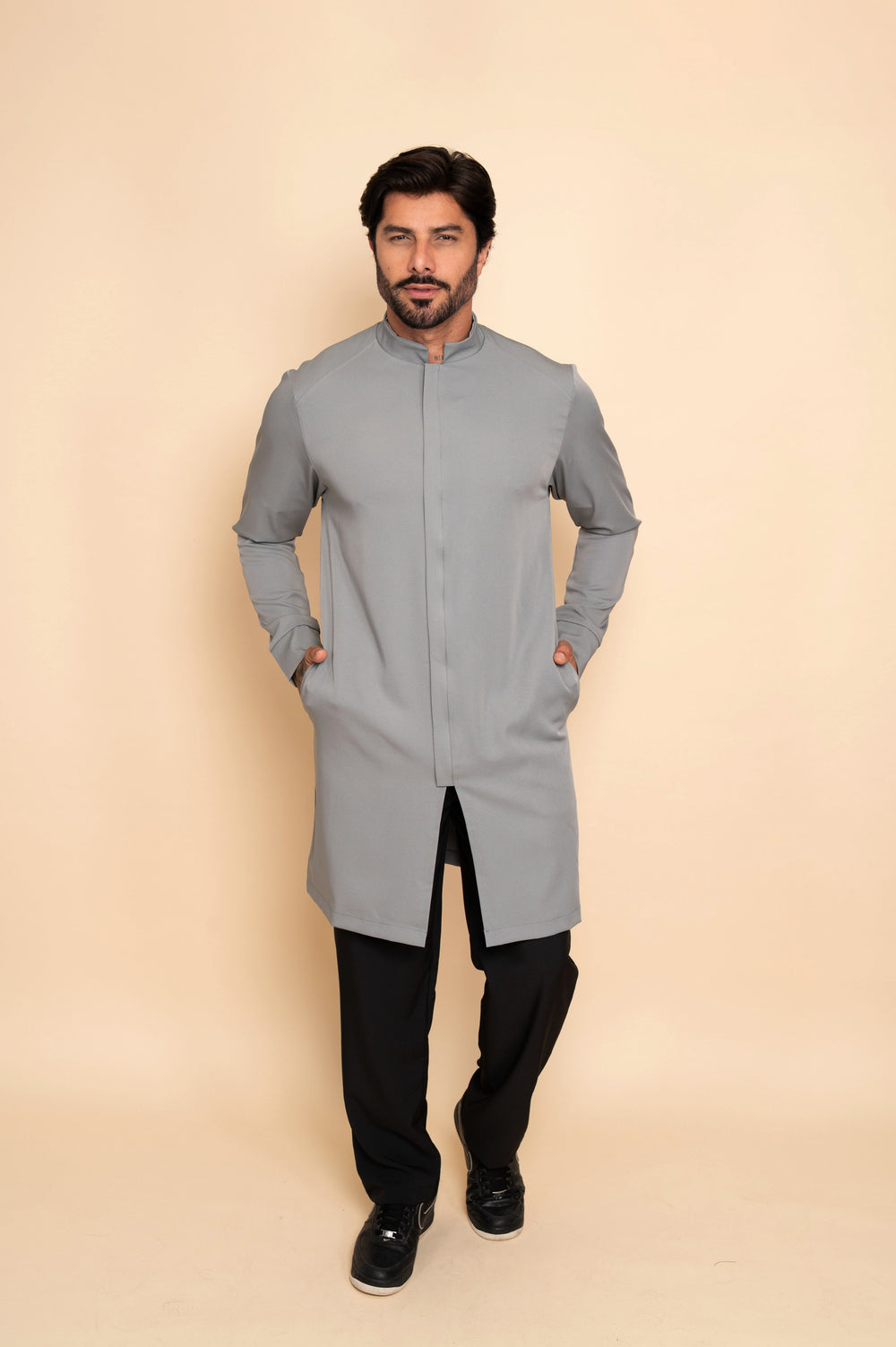 Jaleco Masculino Cinza Fabrice | Elegância e Conforto Profissional