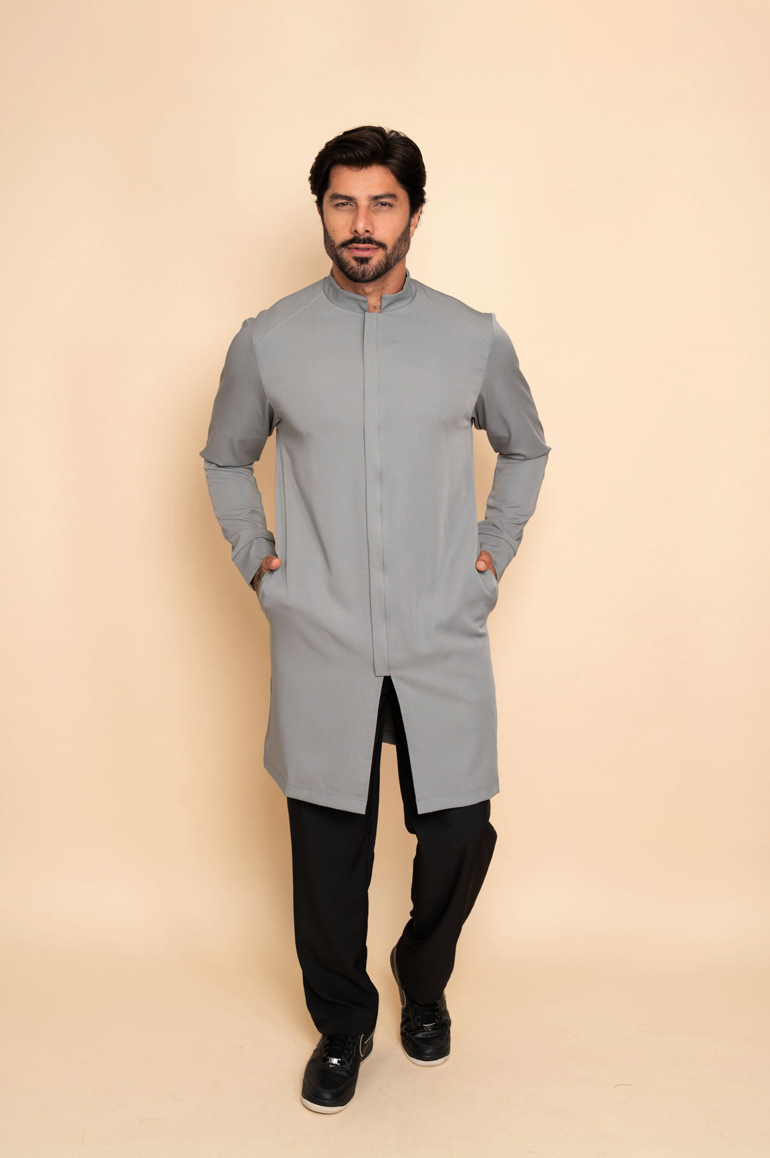 Jaleco Masculino Cinza Fabrice | Elegância e Conforto Profissional