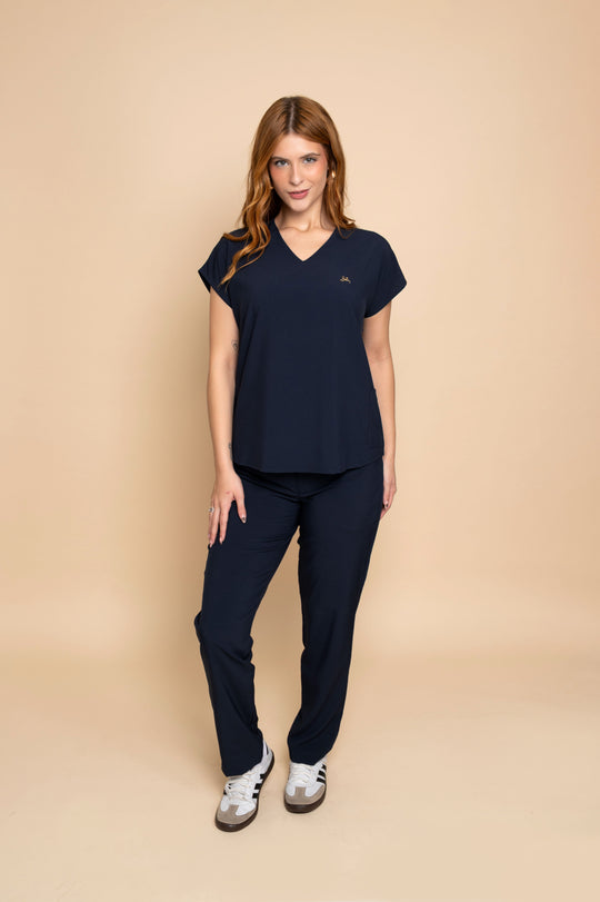 Pijama Cirúrgico Feminino Azul Marinho Monise