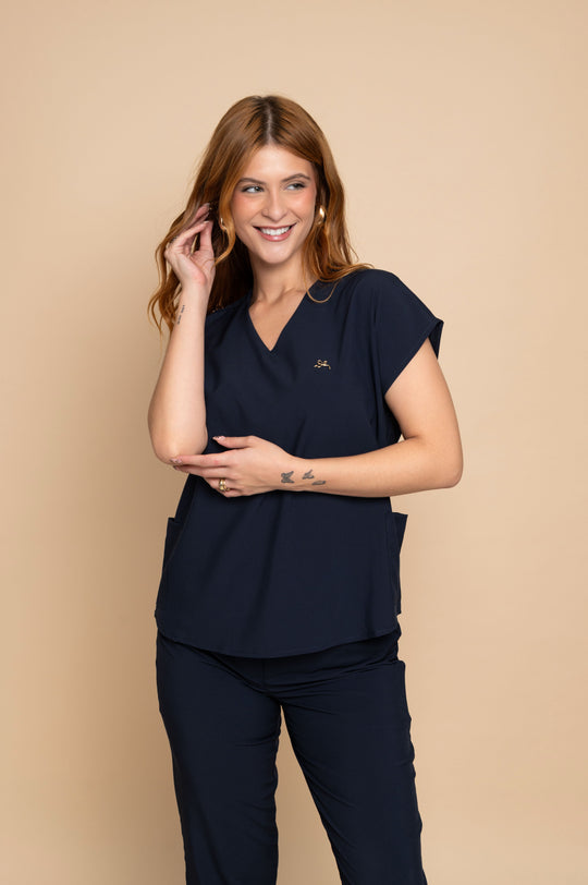 Pijama Cirúrgico Feminino Azul Marinho Monise