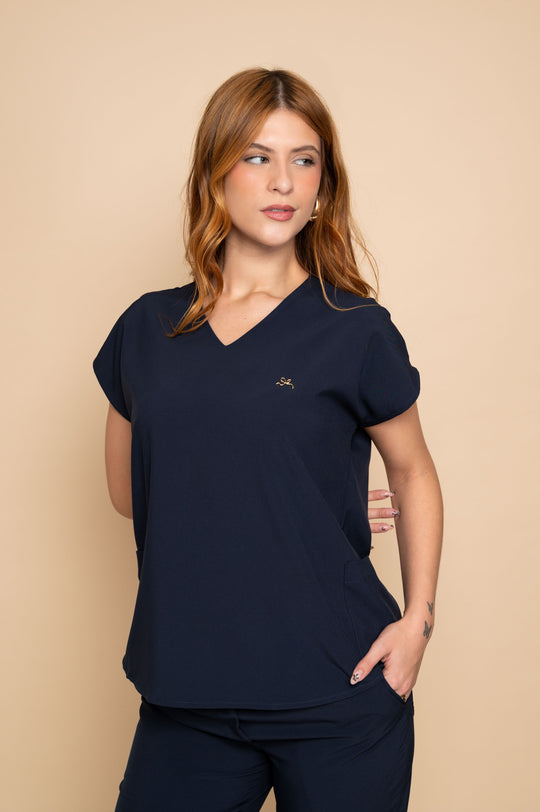 Pijama Cirúrgico Feminino Azul Marinho Monise