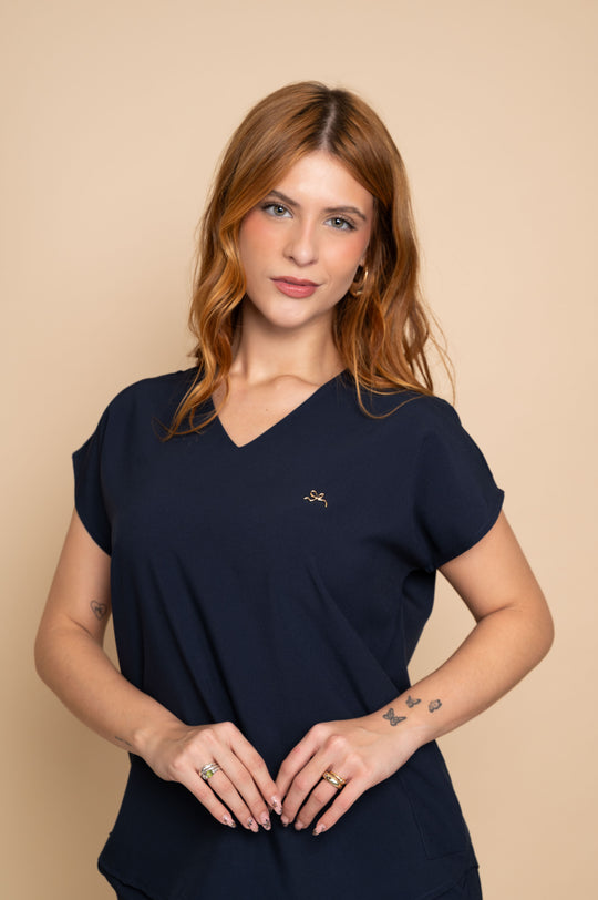 Pijama Cirúrgico Feminino Azul Marinho Monise