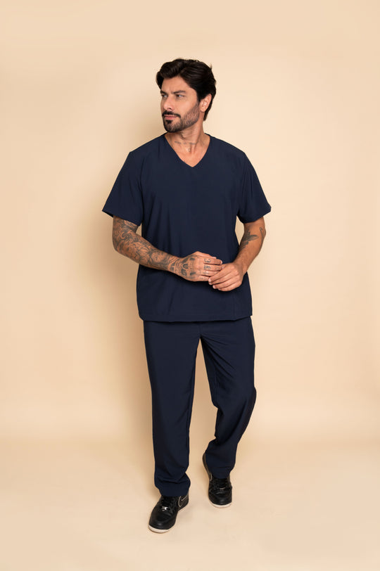 Pijama Cirúrgico Masculino Azul Marinho Nantes
